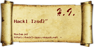 Hackl Izsó névjegykártya